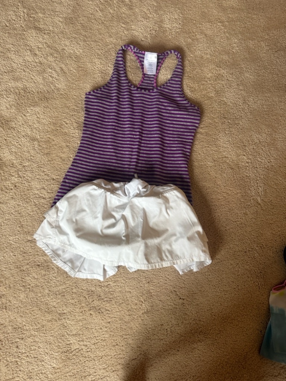 Ivivva Purple Striped Racerback Tank with White Skirted Bottom